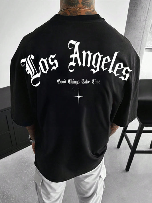 SXV  'LOS ANGELES ( GOOD THINGS TAKE TIME )’ Printed Cool Aesthetic Oversized Baggy T-shirt