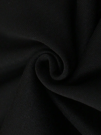 SXV Mushroom & Slogan Graphic Drop Shoulder Hoodie With Drawstring,Long Sleeve