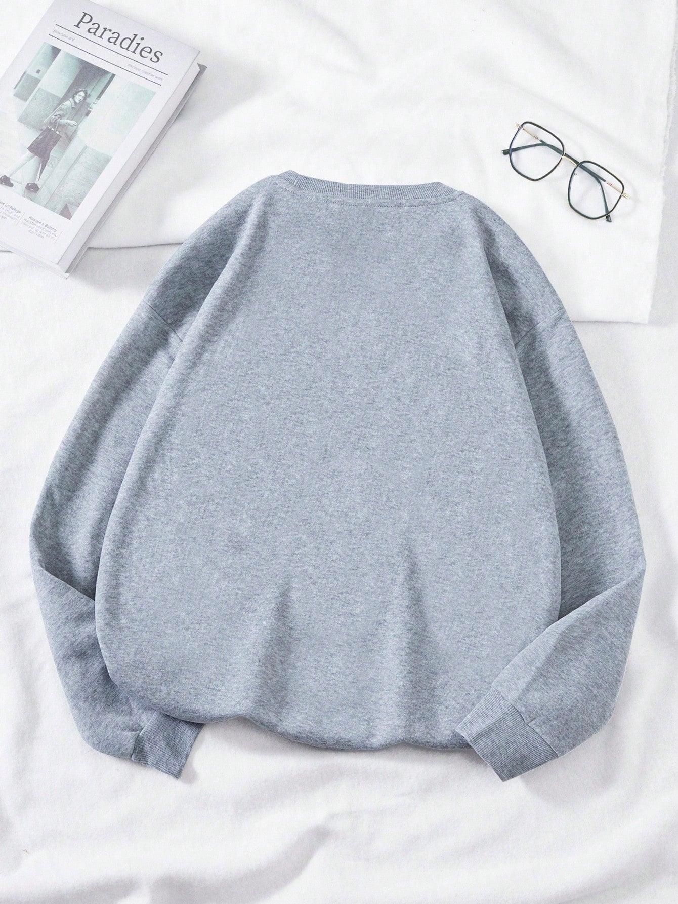 SXV touch my coffee Cartoon & Slogan Graphic Drop Shoulder Sweatshirt