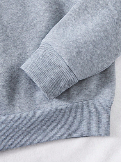 SXV touch my coffee Cartoon & Slogan Graphic Drop Shoulder Sweatshirt