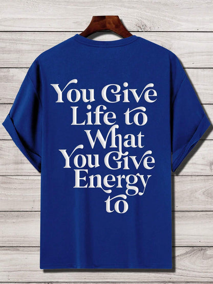 SXV  'YOU GIVE LIFE TO WHAT’ Printed Cool Aesthetic Oversized Baggy T-shirt