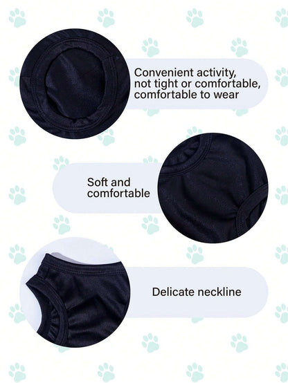 SXV 1pc I Love My Family Printed Flea-Repellent, Anti-Shedding, Heat-Insulated, Breathable Vest, Suitable For Cats And Dogs Indoor And Outdoor Use