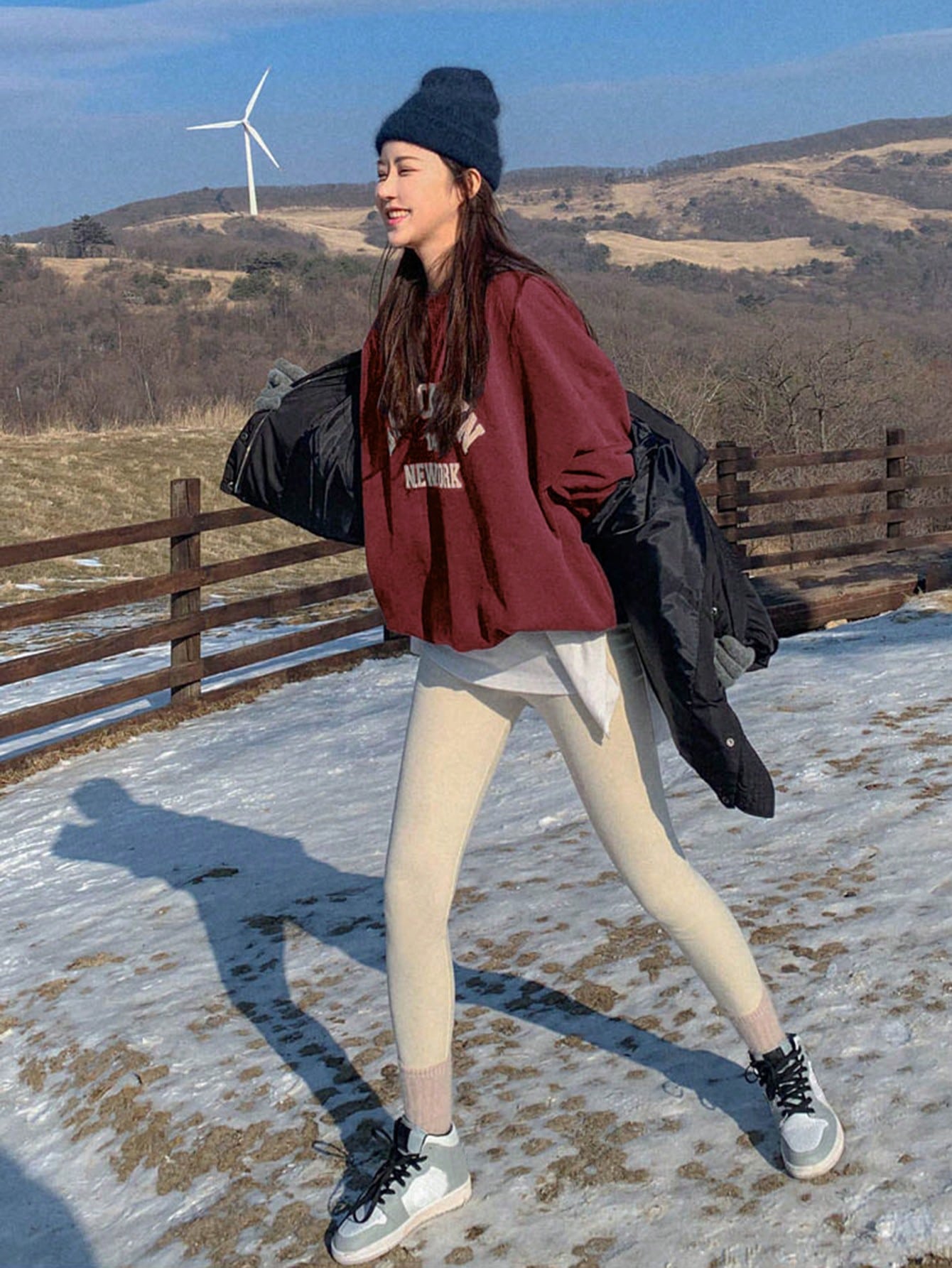 SXV Letter Graphic Drop Shoulder Oversized Pullover Sweatshirt