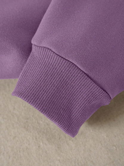 SXV Cicago Letter Graphic Thermal Lined Sweatshirt,Long Sleeve Tops Fall Cloth For Women