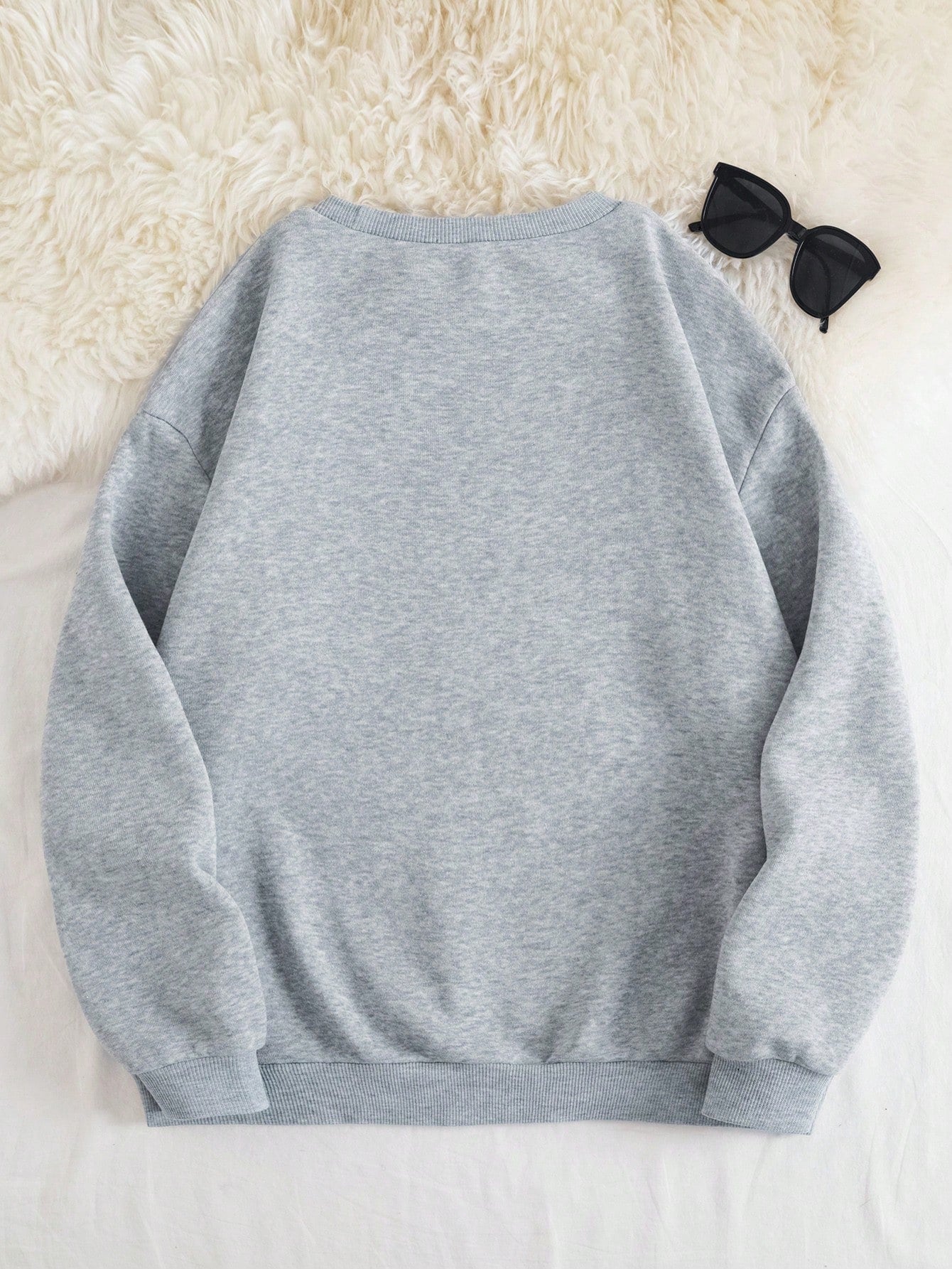 SXV etter Printed Round Neck Long Sleeve Casual Sweatshirt
