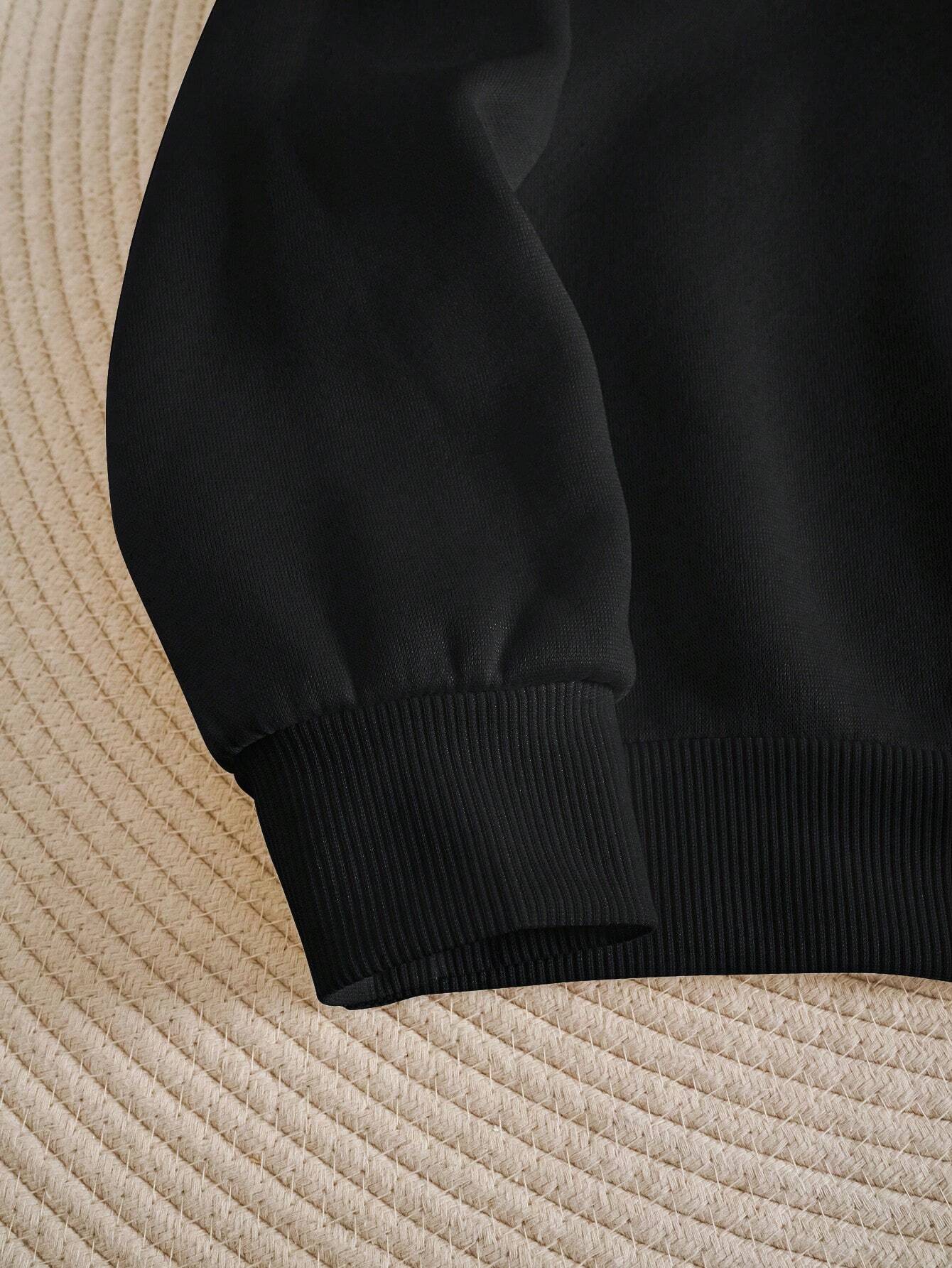 SXV etter Printed Round Neck Long Sleeve Casual Sweatshirt