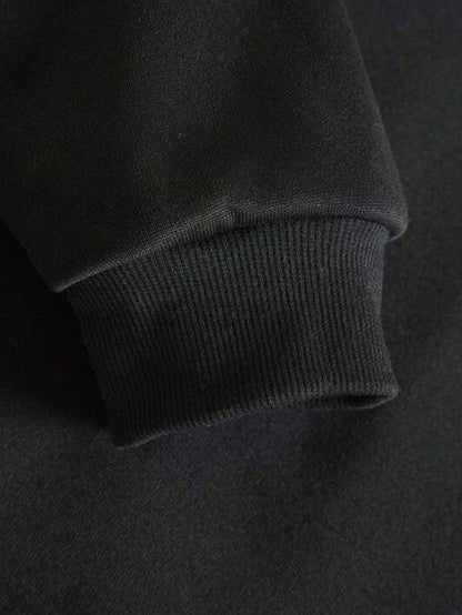 SXV Men's Hoodie With Car & Slogan Print And Thermal Lined