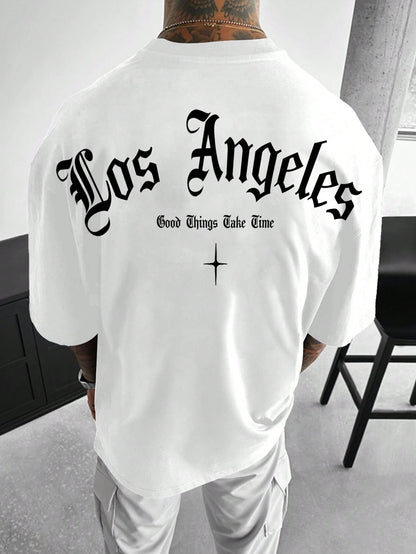 SXV  'LOS ANGELES ( GOOD THINGS TAKE TIME )’ Printed Cool Aesthetic Oversized Baggy T-shirt