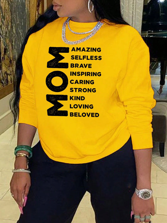 SXV Mom printed winter sweatshirt thick and warm