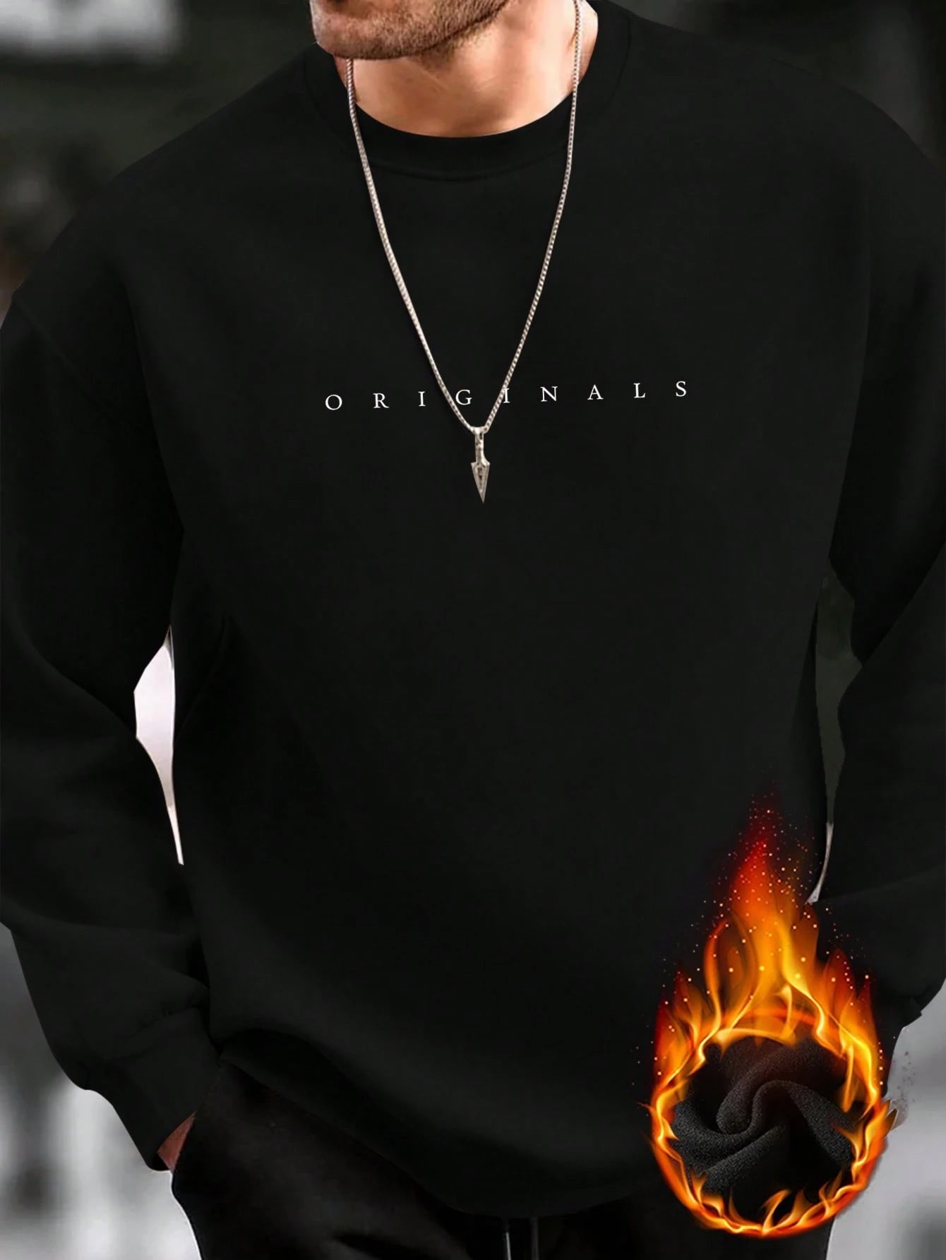 SXV Men's Letter Print Crew Neck Long Sleeve Casual Loose Fit Sweatshirt