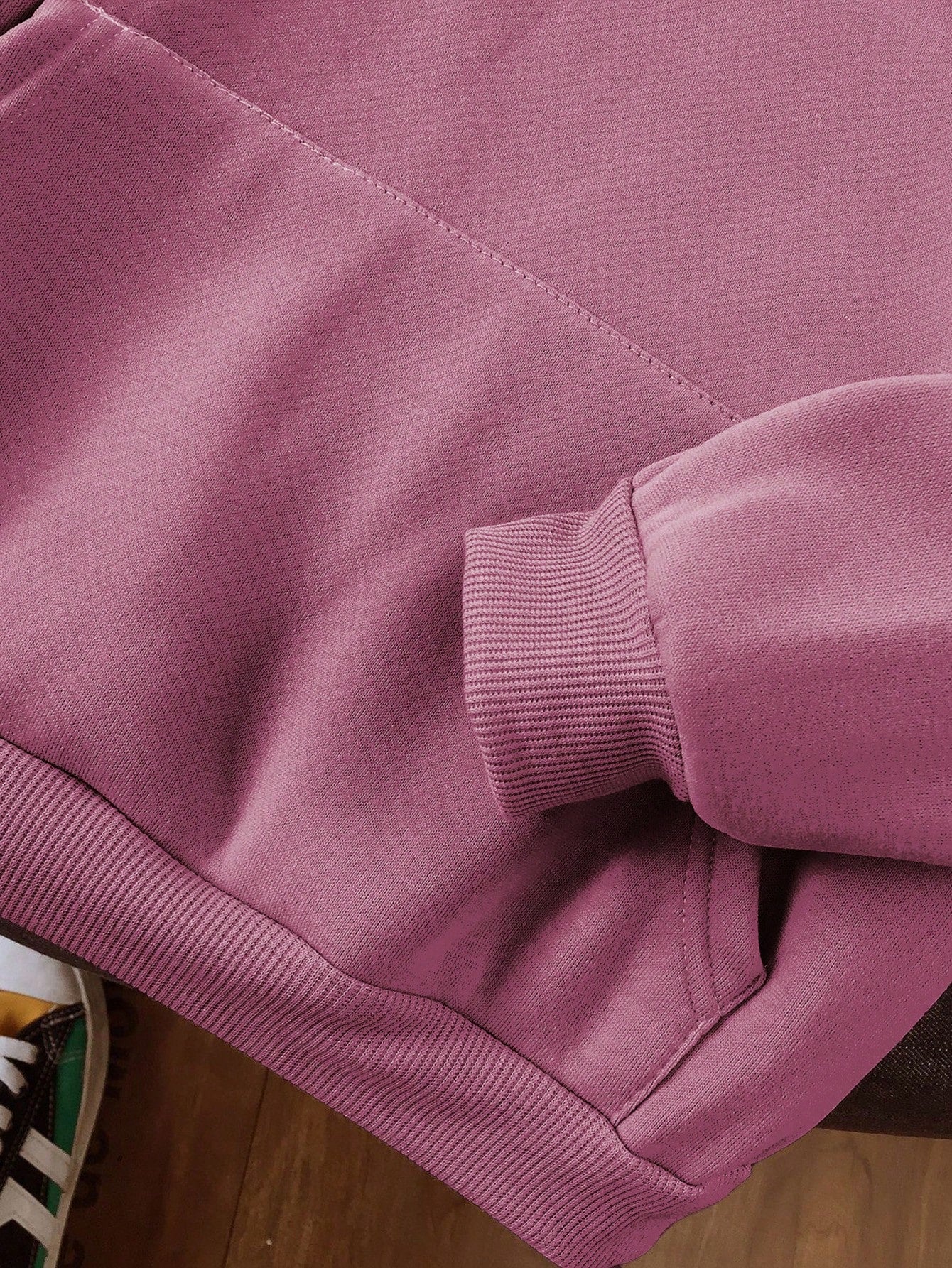 SXV Kangaroo Pocket Drop Shoulder Drawstring Thermal Hoodie