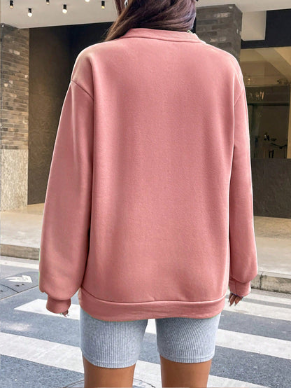 SXV DUSTY PINK PLAIN Cool Aesthetic Drop Shoulder Oversized Baggy Sweatshirt