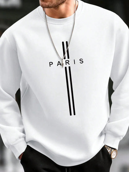 SXV  'paris’ Printed Cool Aesthetic Drop Shoulder Oversized Baggy Sweatshirt