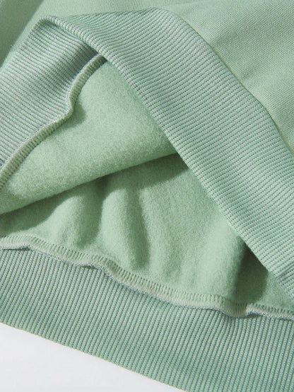 SXV  'free hugs’ Printed Cool Aesthetic Drop Shoulder Oversized Baggy Sweatshirt