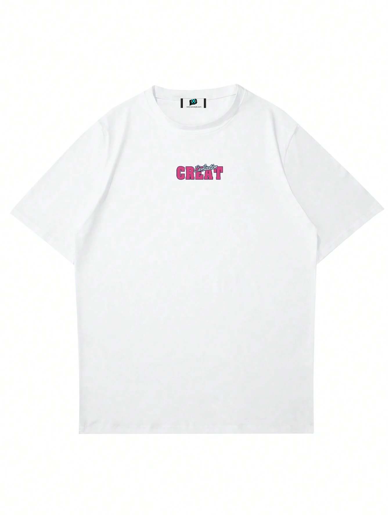 SXV  'CREAT 30’ Printed Cool Aesthetic Oversized Baggy T-shirt