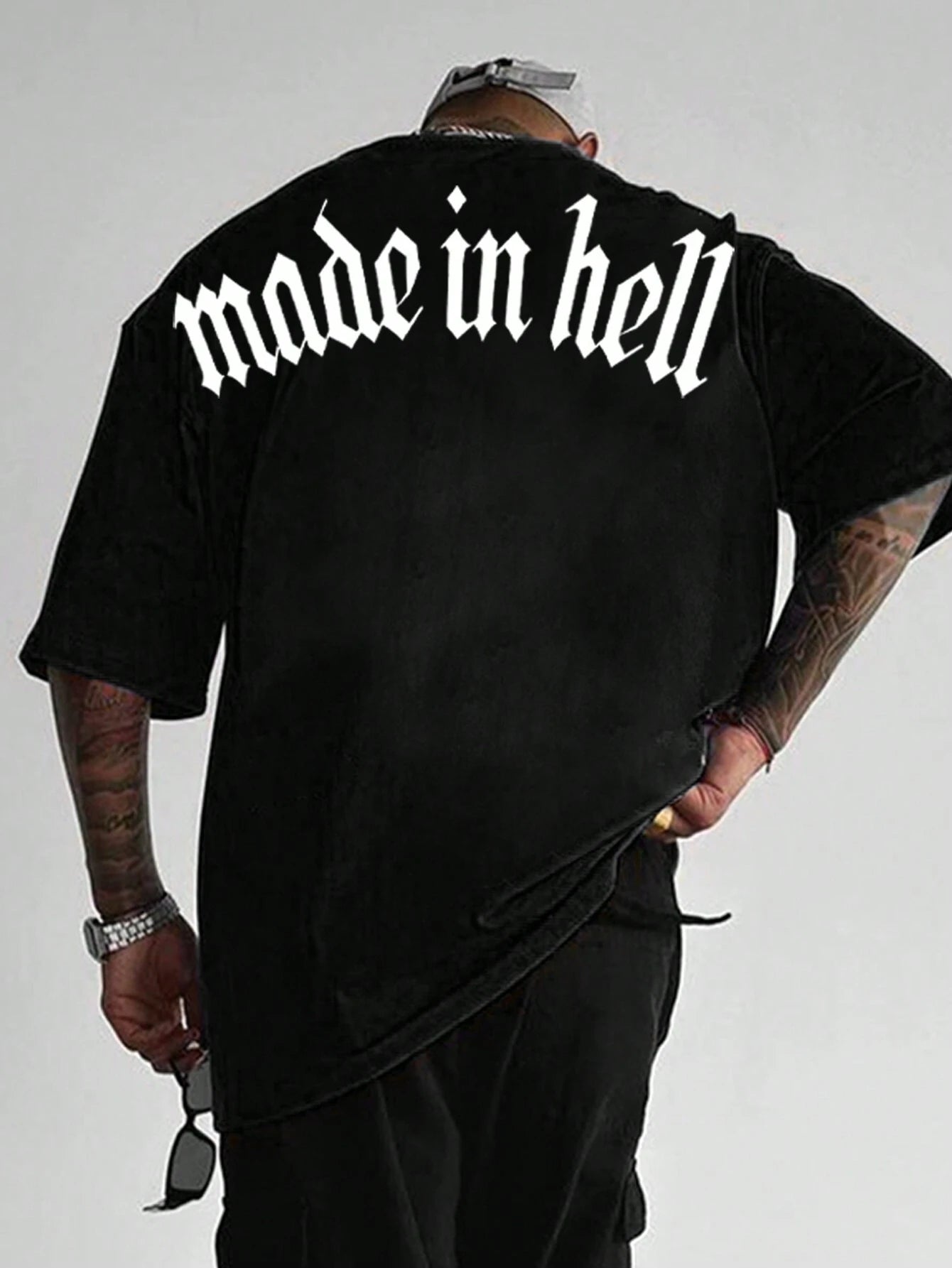 SXV Letter Graphic Lounge made in hell t-shirt