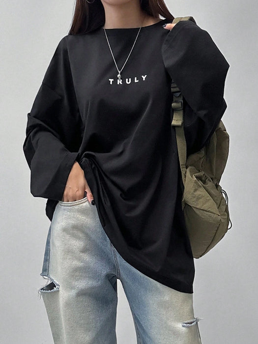 SXV 'TRULY’ Printed Cool Aesthetic Drop Shoulder Oversized Baggy T-shirt