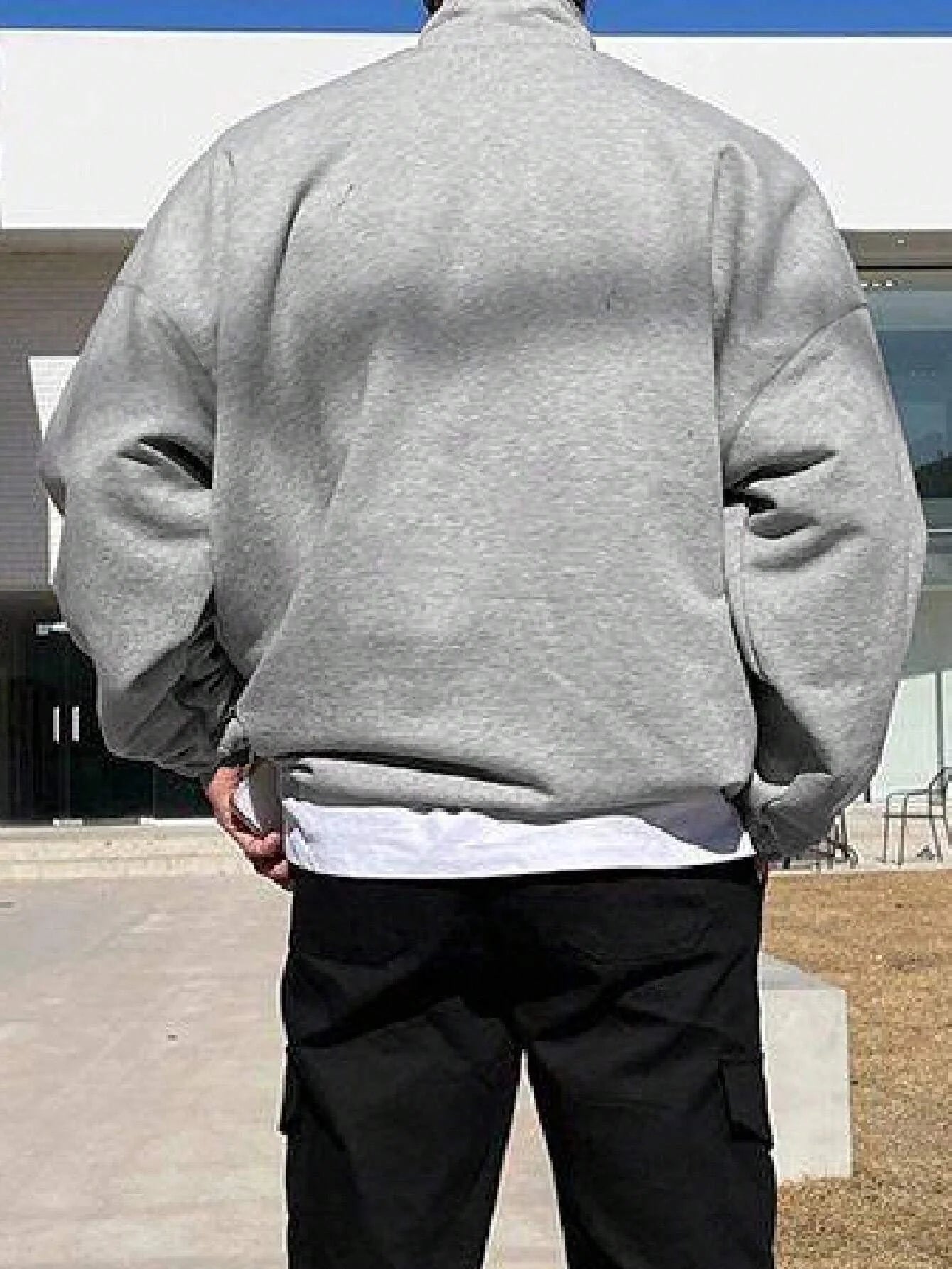 SXV STYLE Solid Plain Half Zipper Collared Sweatshirt for Men