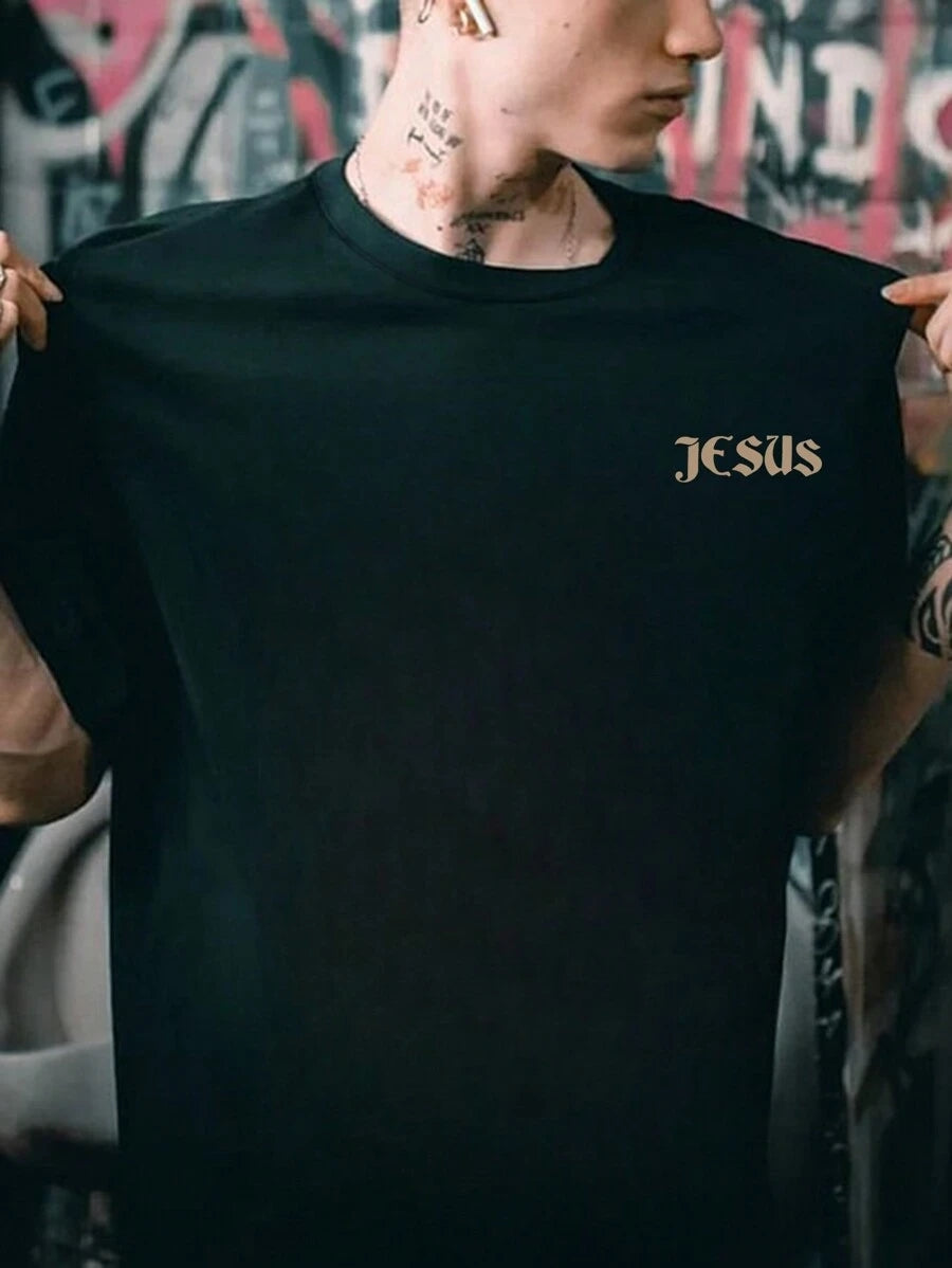 SXV  'Jesus jesus jesus’ Printed Cool Aesthetic Oversized Baggy T-shirt