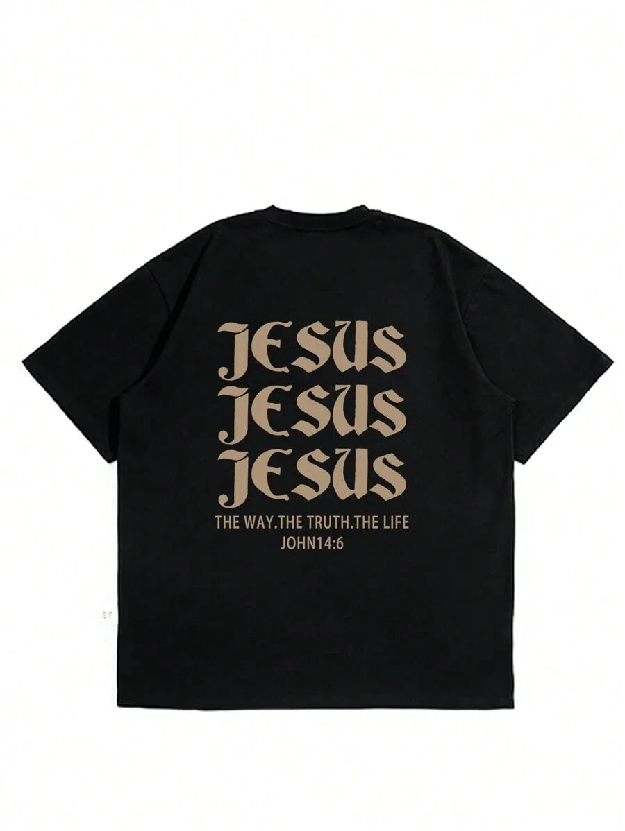 SXV  'Jesus jesus jesus’ Printed Cool Aesthetic Oversized Baggy T-shirt