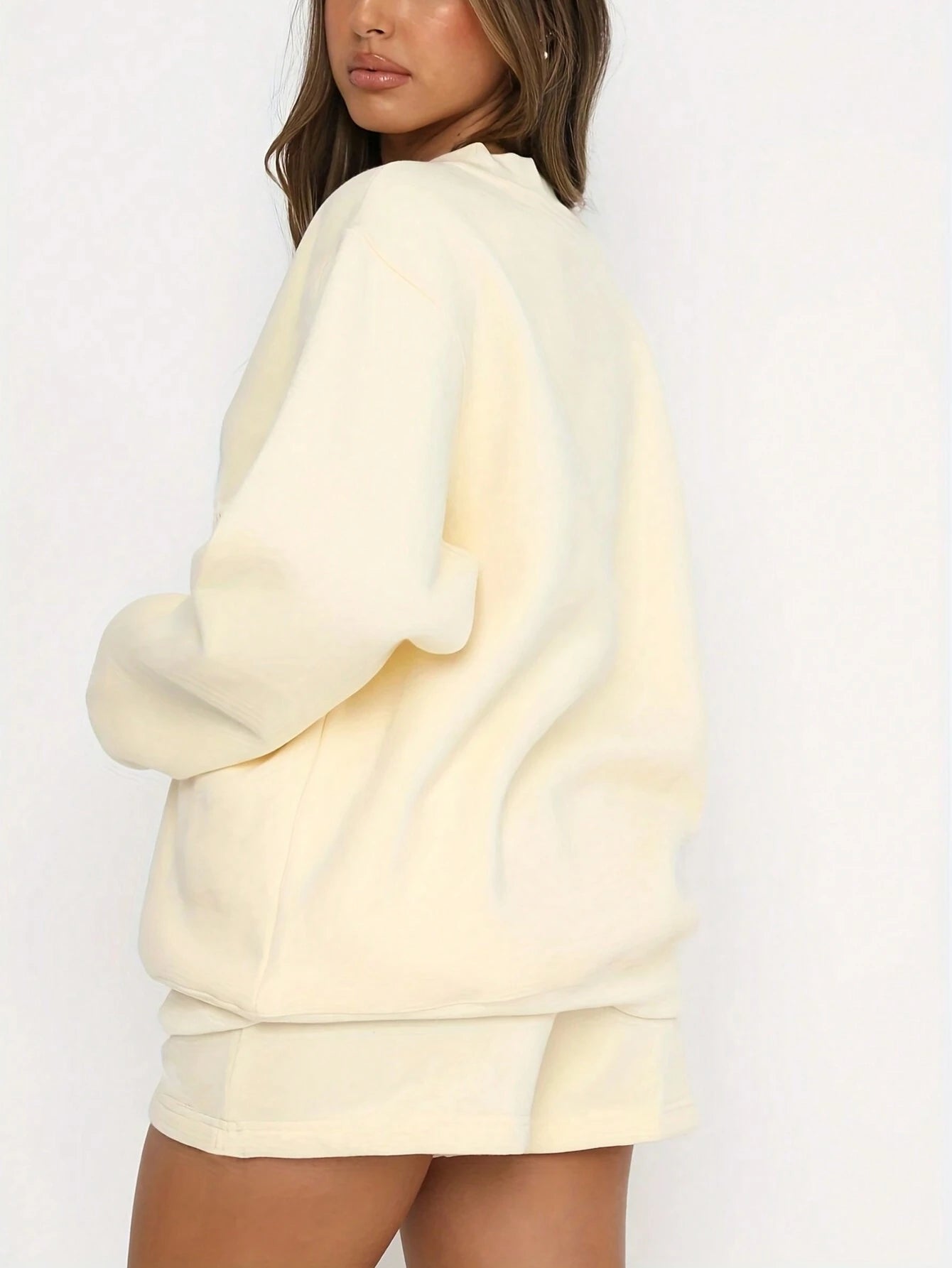 SXV Women's Solid Color Simple Daily Short-Sleeve Top And Shorts Set