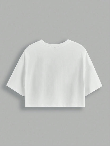 SXV Graphic Drop Shoulder Crop Tee YOU ARE MY LOBSTER