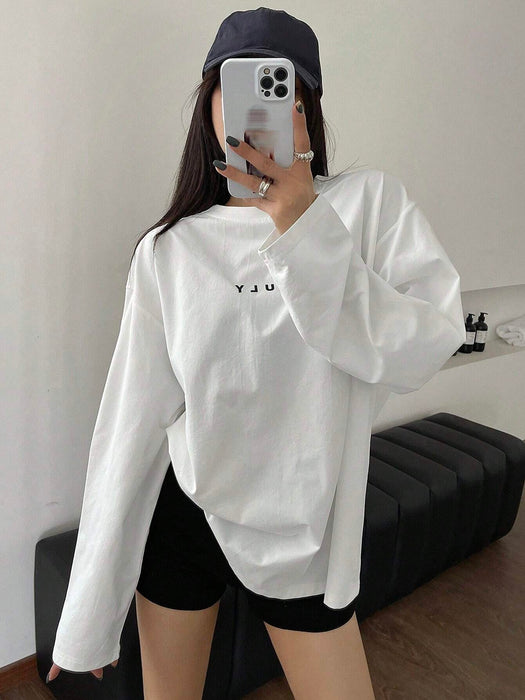 SXV 'TRULY’ Printed Cool Aesthetic Drop Shoulder Oversized Baggy T-shirt