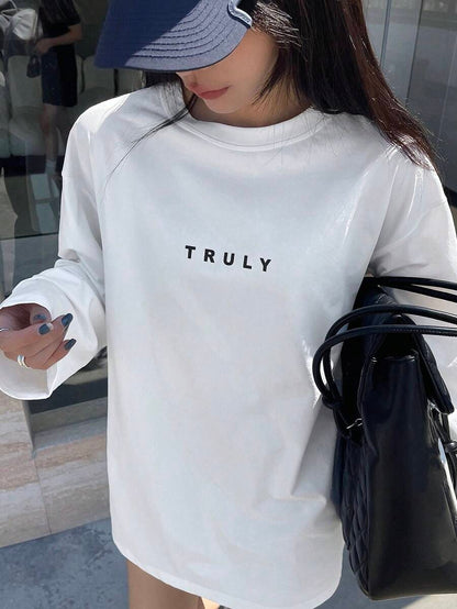 SXV 'TRULY’ Printed Cool Aesthetic Drop Shoulder Oversized Baggy T-shirt