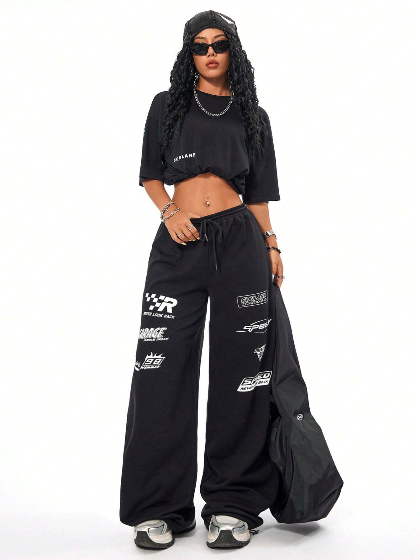 SXV Summer Sport Casual Logo Pattern Baggy Sweatpants