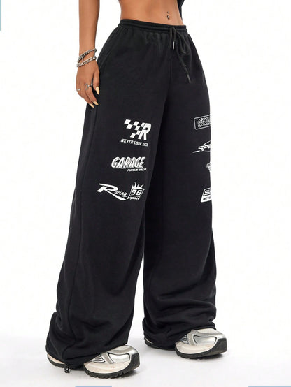 SXV Summer Sport Casual Logo Pattern Baggy Sweatpants