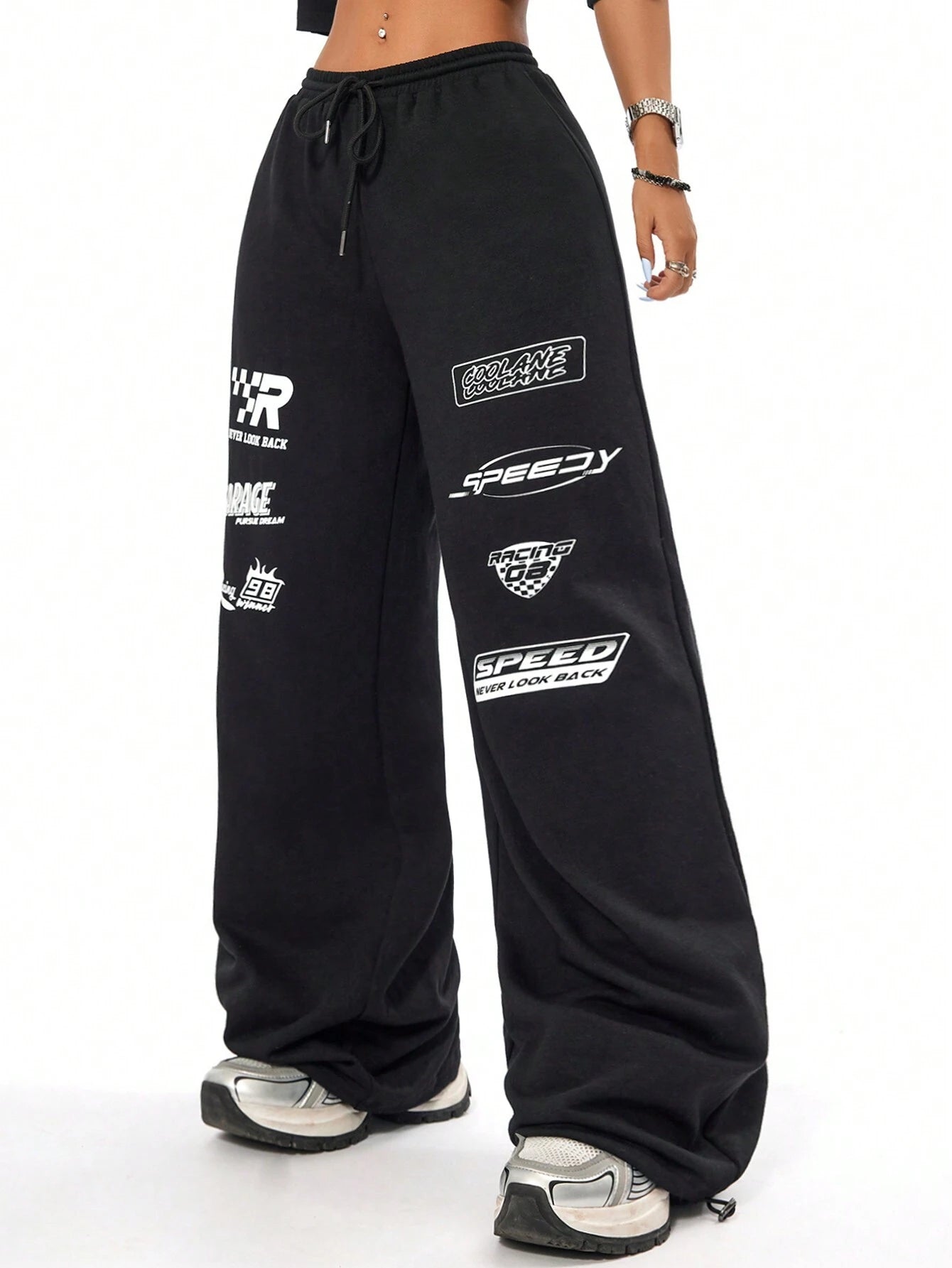 SXV Summer Sport Casual Logo Pattern Baggy Sweatpants