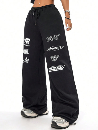 SXV Summer Sport Casual Logo Pattern Baggy Sweatpants