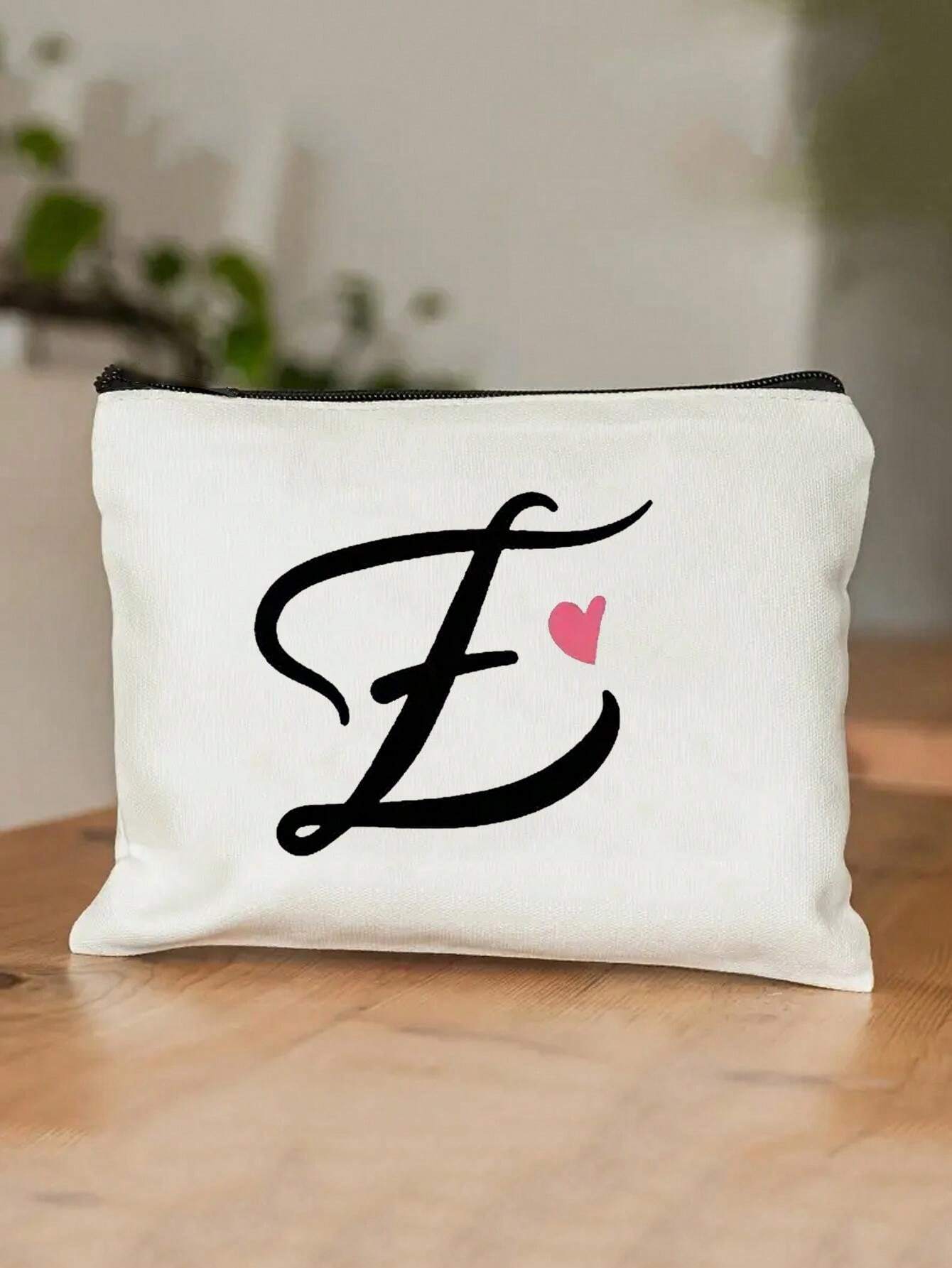 SXV Gift Heart Letter Pattern Toiletry Organizer Pouch Wedding Party Wash Bag,Portable Carry-On Storage Bag