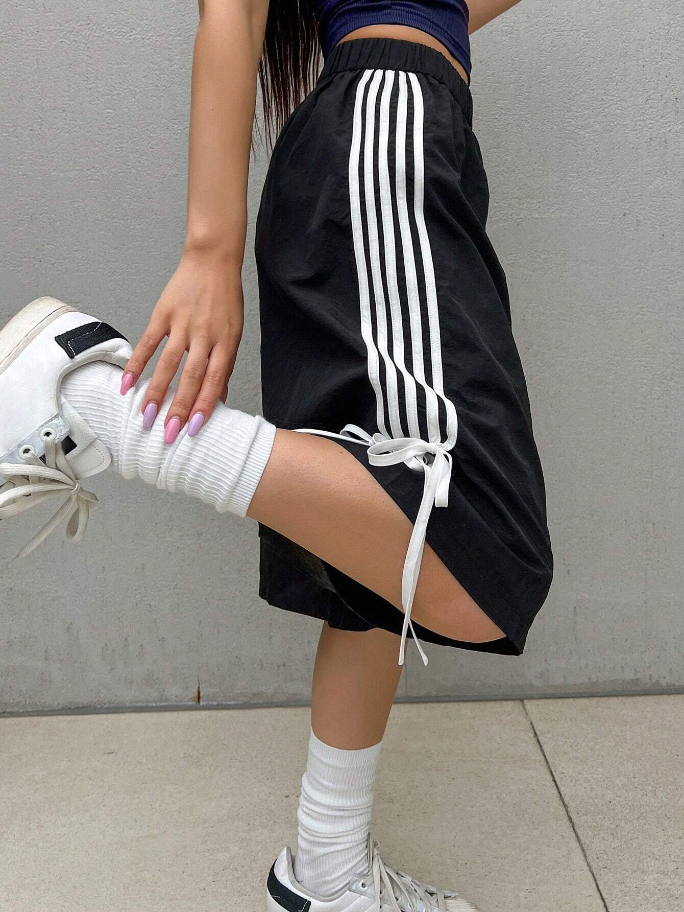 SXV Women Fashionable Summer Striped Bowknot Shorts For Casual Occasions