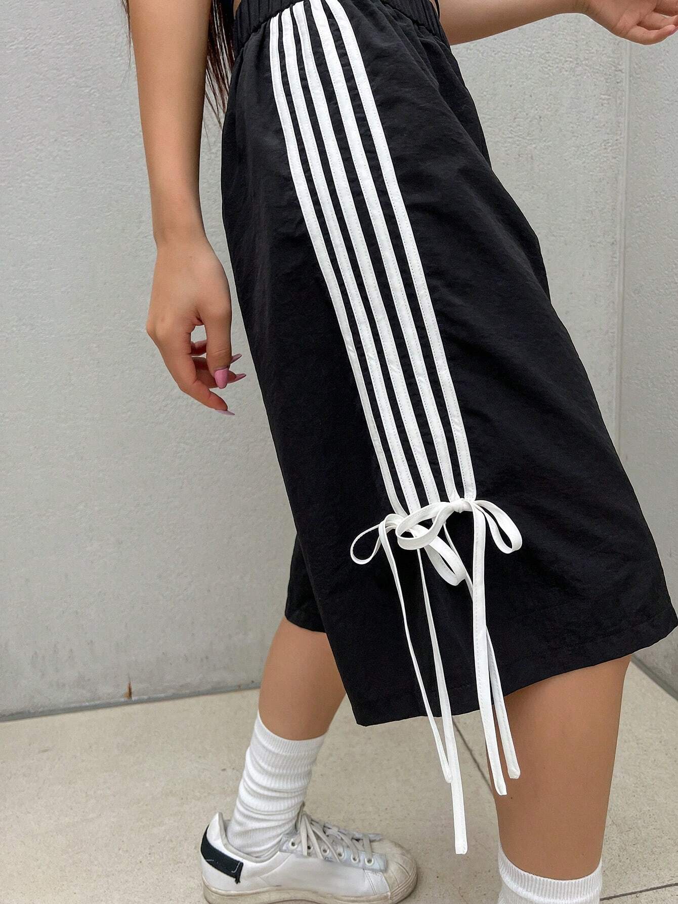 SXV Women Fashionable Summer Striped Bowknot Shorts For Casual Occasions