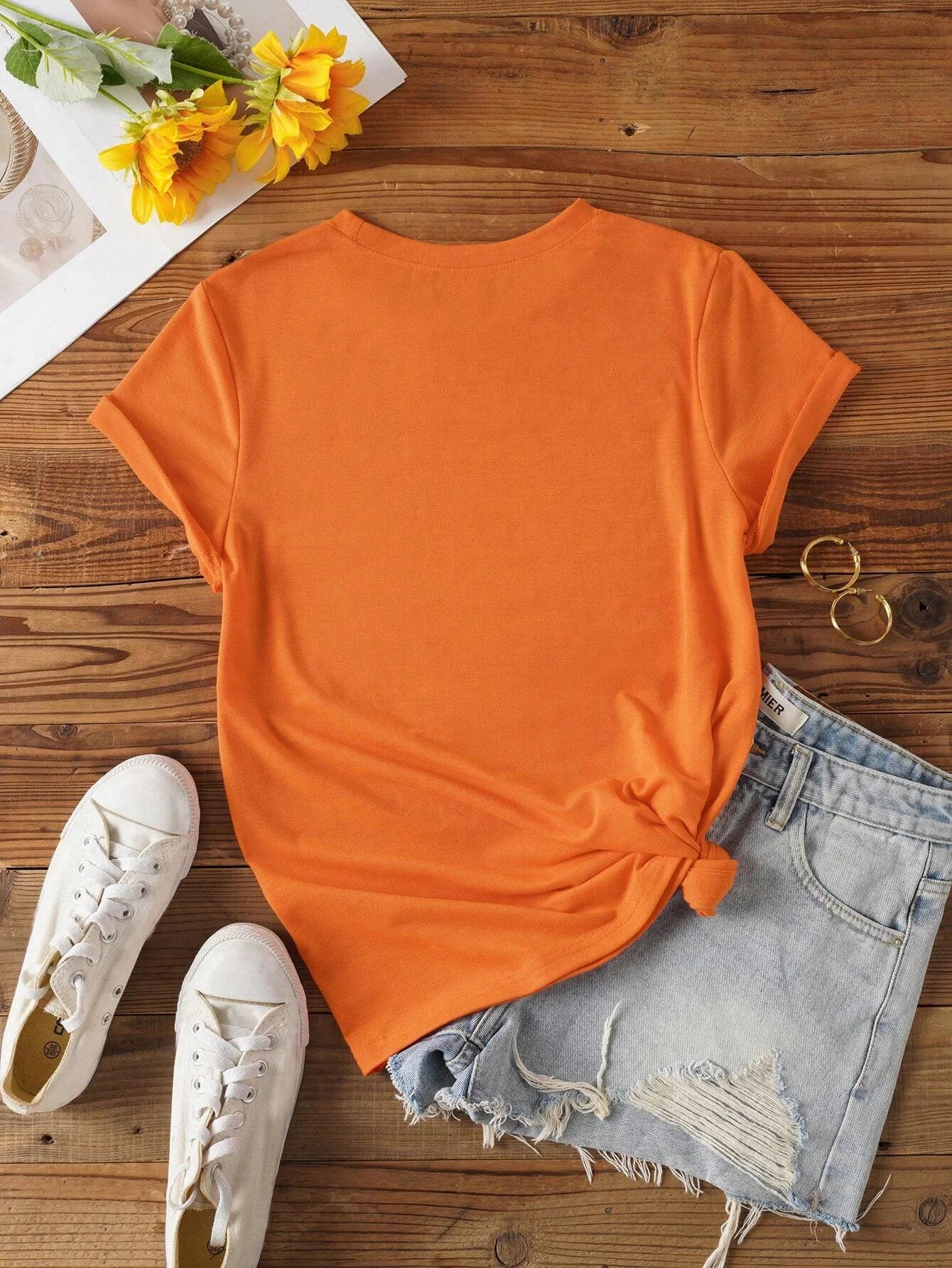 SXV  'Solid Plain’ Cool Aesthetic Regular T-shirt