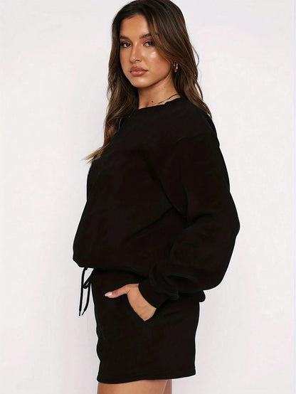 SXV Women's Solid Color Simple Daily Short-Sleeve Top And Shorts Set