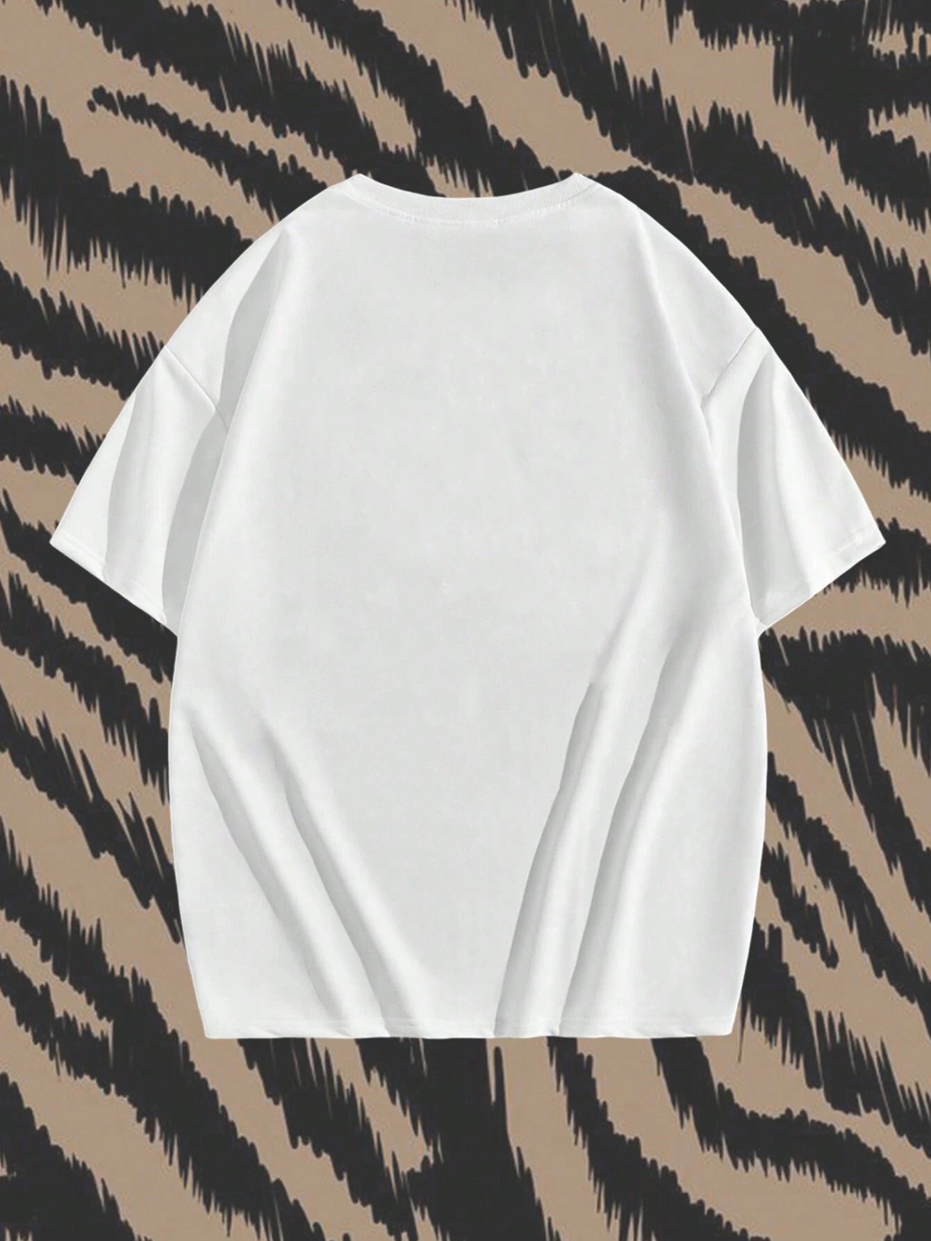 SXV Street Style Tee Short Sleeve Top With Black And White Mouth Pattern, Suitable For Summer