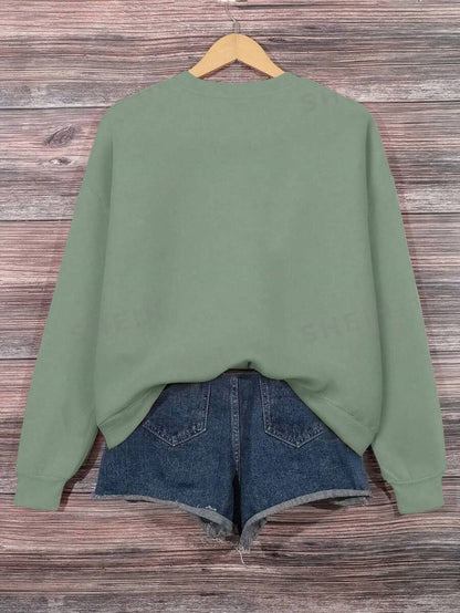 SXV 'worship’ Printed Cool Aesthetic Drop Shoulder Oversized Baggy Sweatshirt