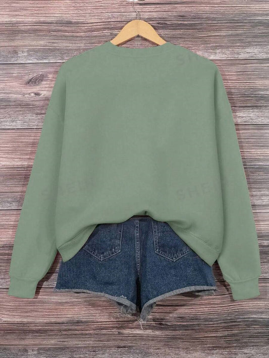 SXV 'worship’ Printed Cool Aesthetic Drop Shoulder Oversized Baggy Sweatshirt