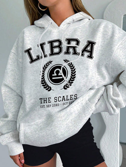 SXV 'LIBRA’ Printed Cool Aesthetic Sweatshirt Hoodie
