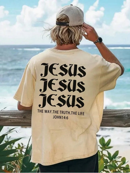 SXV  'Jesus jesus jesus’ Printed Cool Aesthetic Oversized Baggy T-shirt