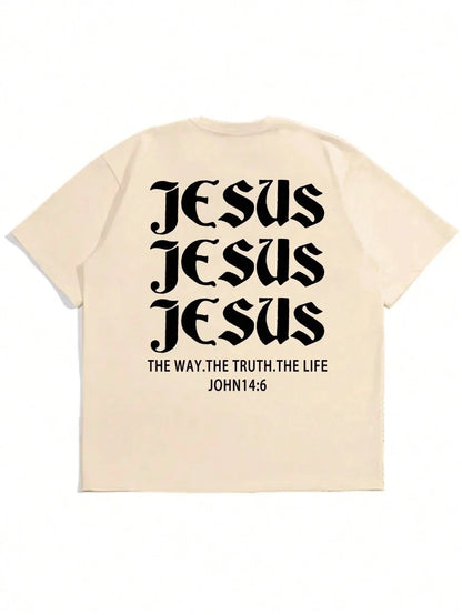 SXV  'Jesus jesus jesus’ Printed Cool Aesthetic Oversized Baggy T-shirt