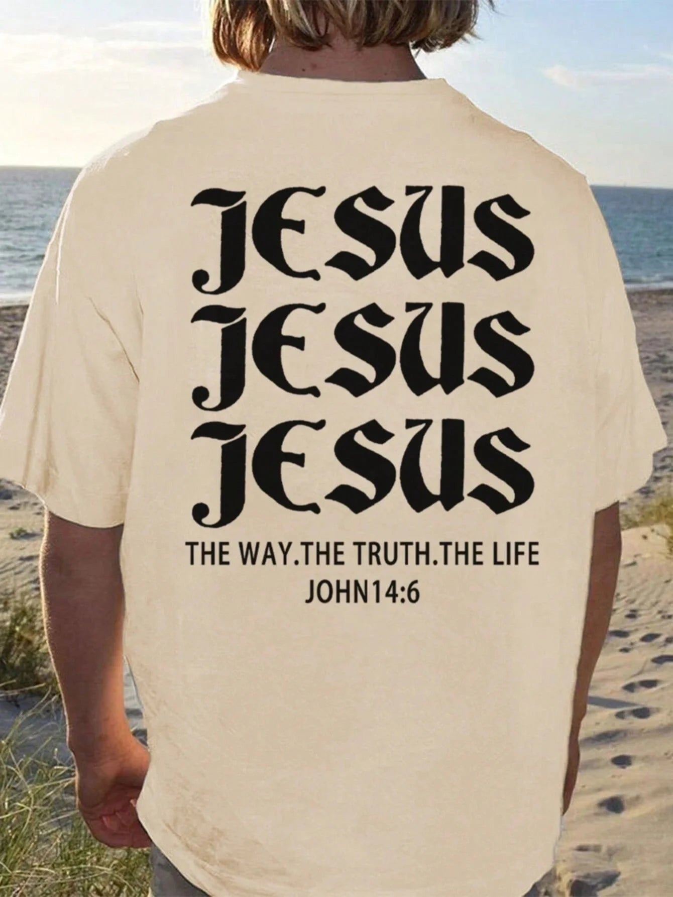 SXV  'Jesus jesus jesus’ Printed Cool Aesthetic Oversized Baggy T-shirt