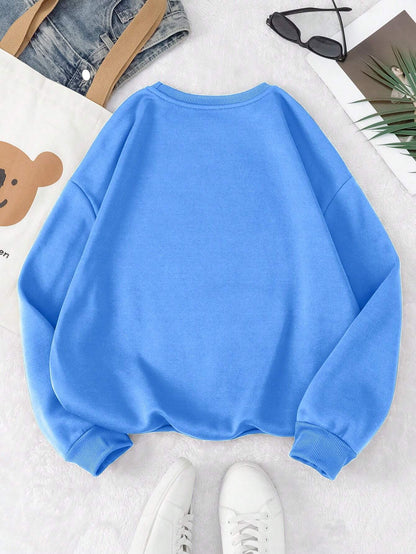 SXV Women's Casual Checkered Printed Fleece Sweatshirt