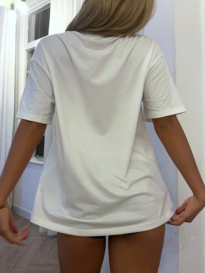 SXV 'AUTAM LIP’ Printed Cool Aesthetic Oversized Baggy T-shirt