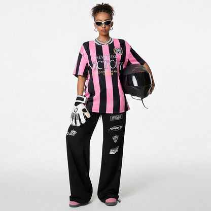 SXV Summer Sport Casual Logo Pattern Baggy Sweatpants