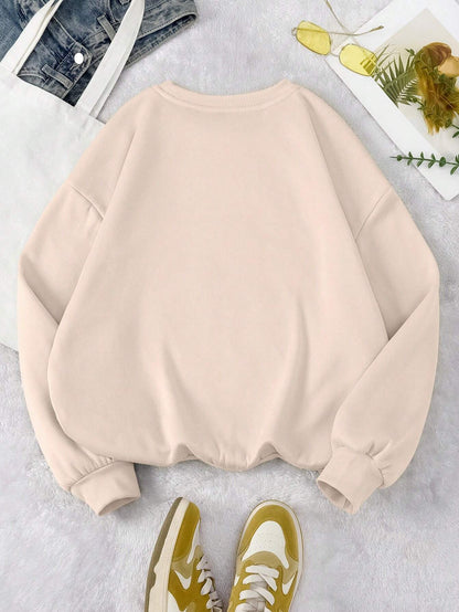 SXV Women's Casual Checkered Printed Fleece Sweatshirt