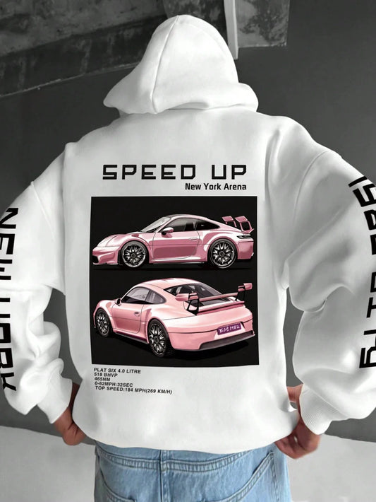 SXV  'speed up’ Printed Cool Aesthetic Sweatshirt Hoodie