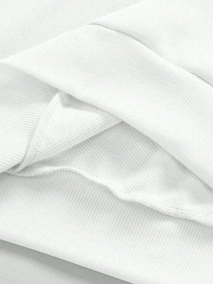 SXV Men's Casual Loose Fit Letter Print Round Neck Long Sleeve Sweatshirt, Spring Autumn